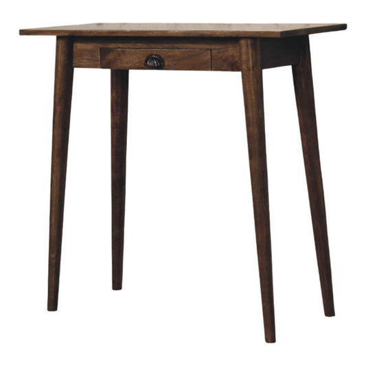 Bureau scandinave à poignée coquille en manguier massif – Gris doux – vue 2