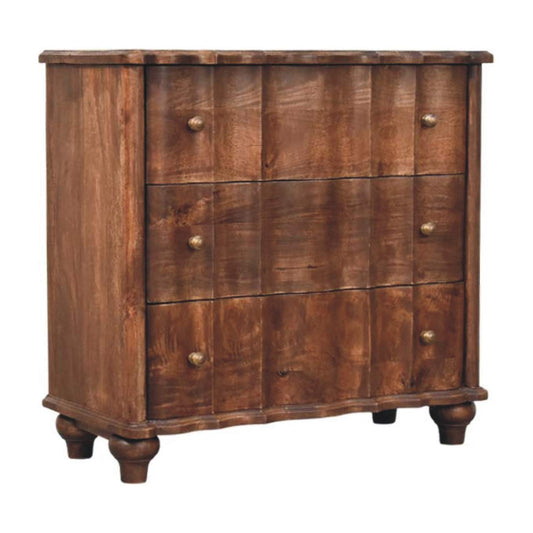 Commode à panneaux en manguier massif – Amande grillée – vue 2