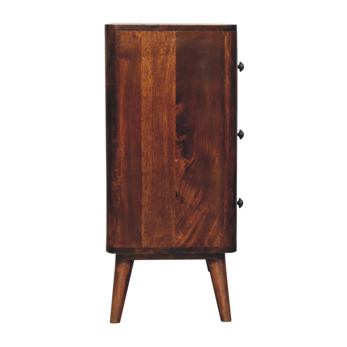 Commode scandinave à 3 tiroirs en manguier massif – Châtaigne – vue 9