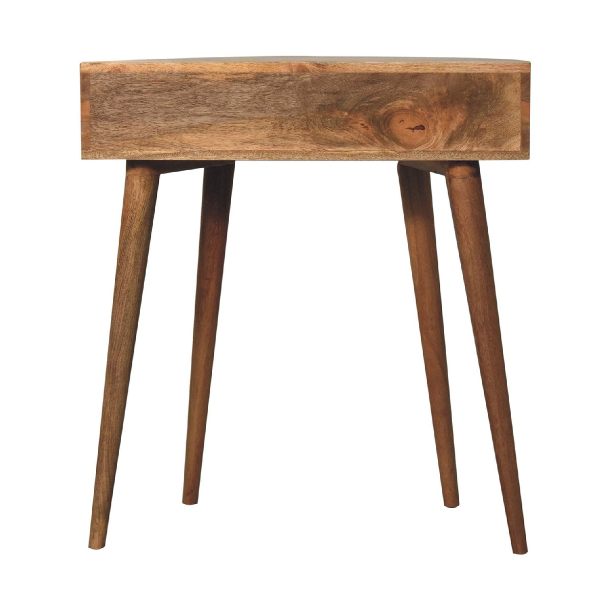Console arrondie à bouton laiton en manguier massif – Naturel – vue 9
