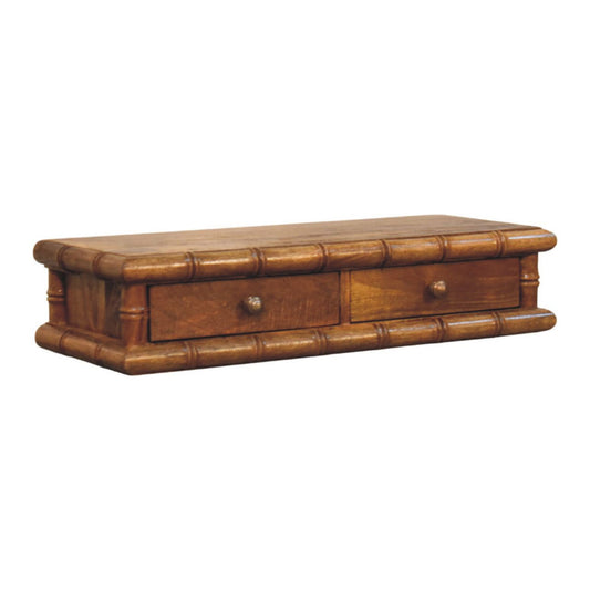 Console murale façon bambou en manguier massif – Ambre – vue 2