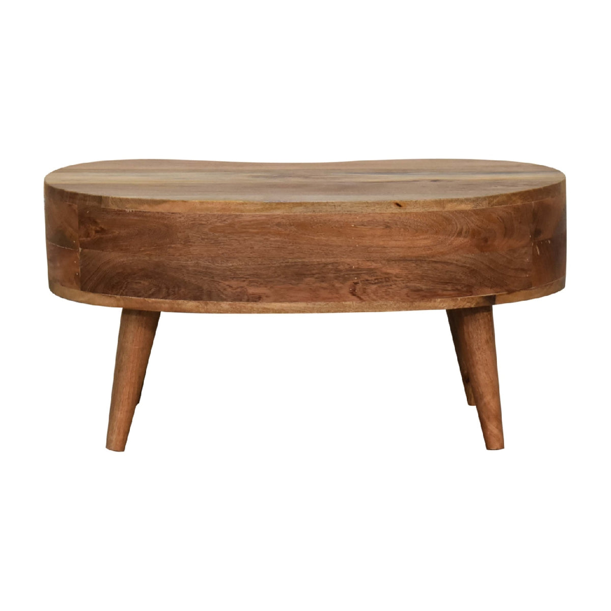 Table basse mini ondulée à tiroir en manguier massif – Naturel – vue 10