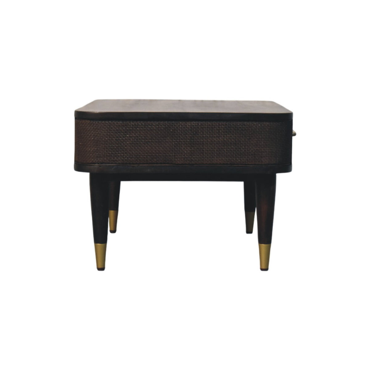 Table basse rotin et tiroir central en manguier massif – Moka – vue 9