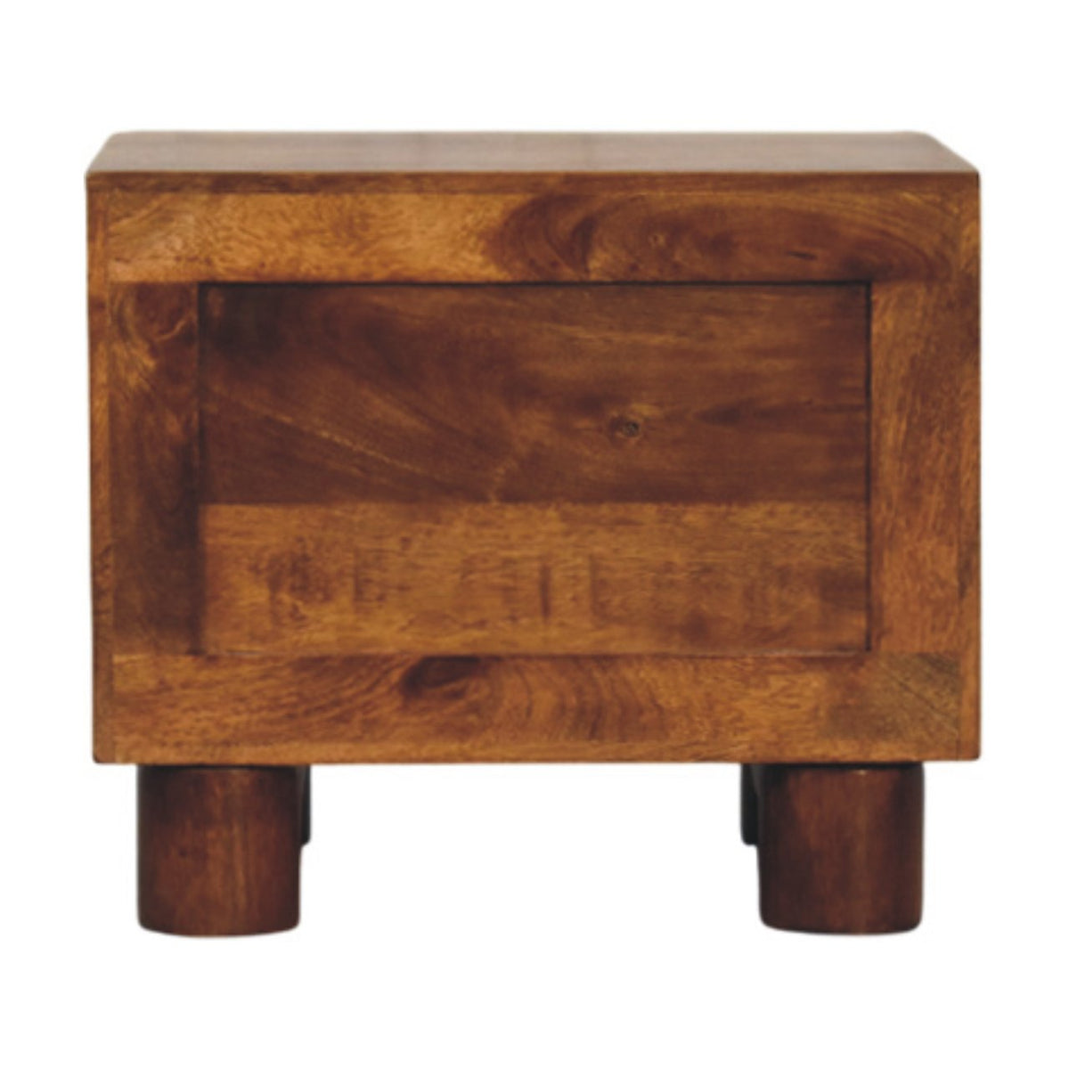 Table de chevet à pieds cylindriques en manguier massif – Châtaigne – vue 8