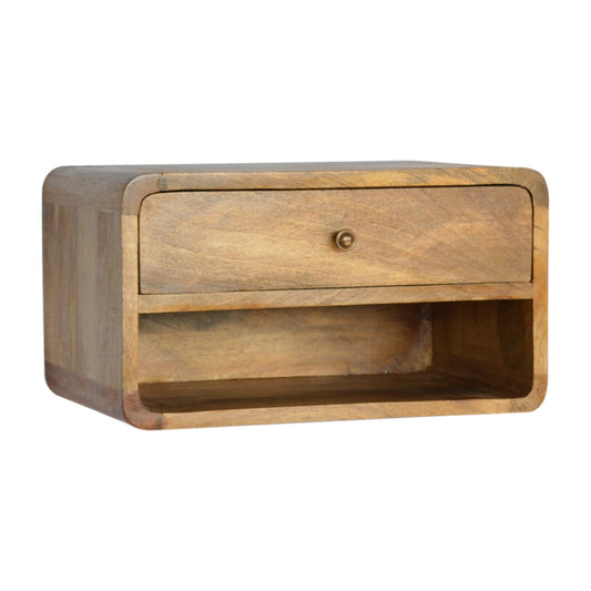 Table de chevet à suspendre à niche en manguier massif – Naturel – vue 2