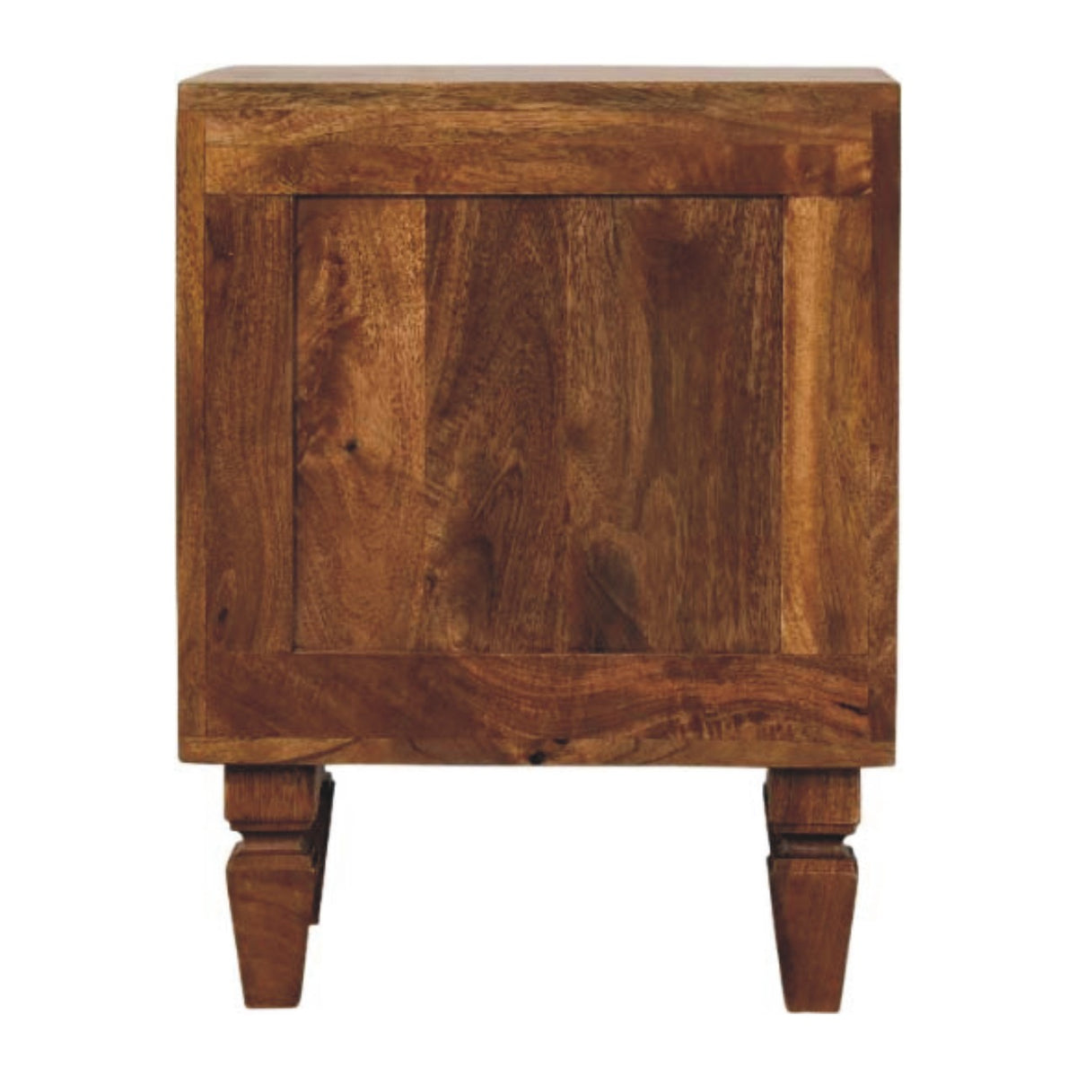 Table de chevet cannelée à 2 tiroirs – Brun rouge – vue 9