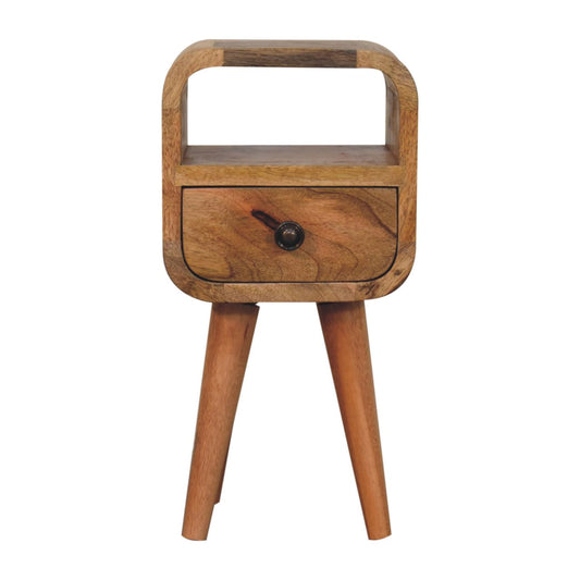 Table de chevet extra mini à niche en manguier massif – Naturel – vue 2