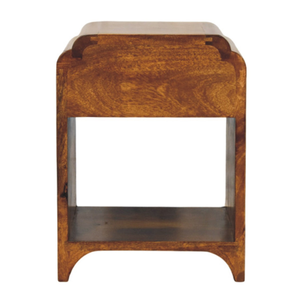 Table de chevet mini festonnée en manguier massif – Châtaigne – vue 9