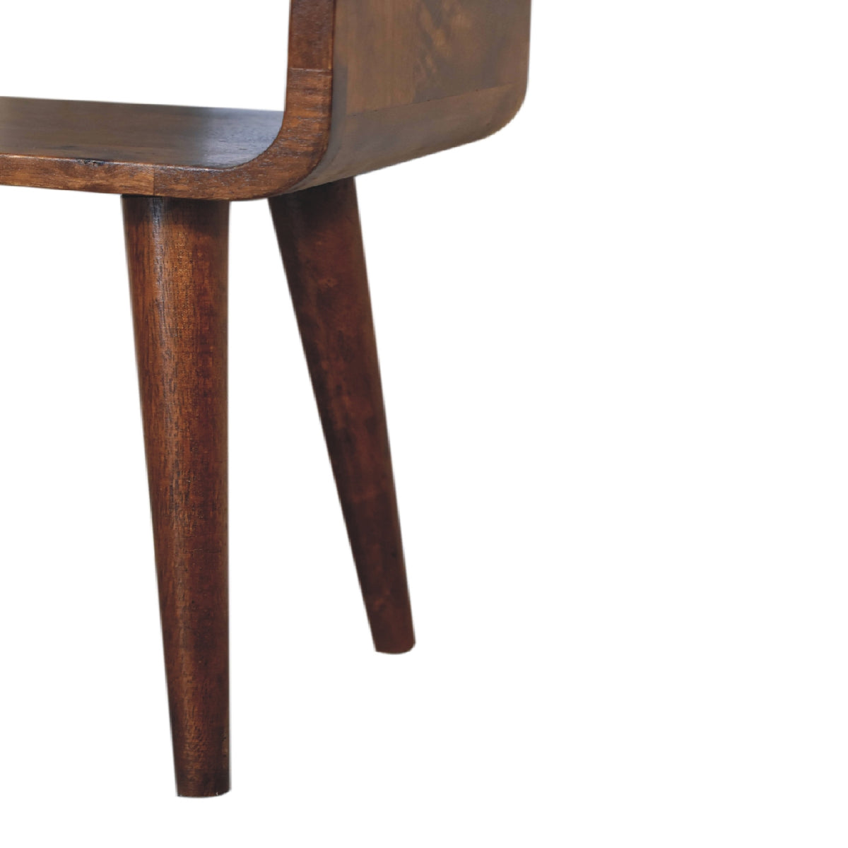 Table de chevet mini ouverte arrondie en manguier massif – Châtaigne – vue 9
