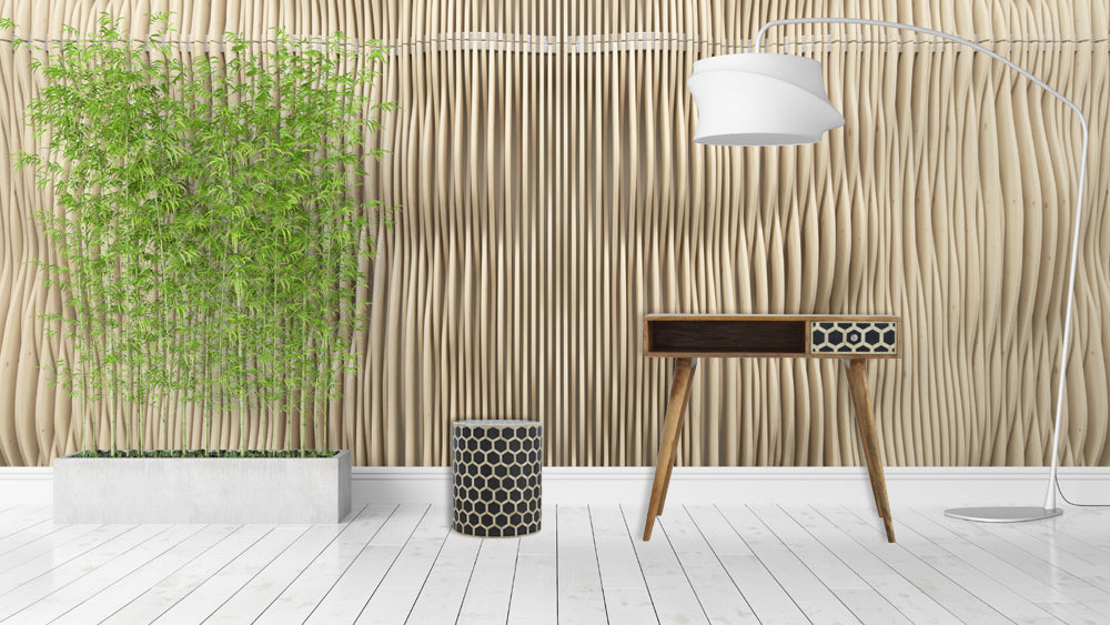 Tabouret d'appoint à incrustations d'os – mise en situation