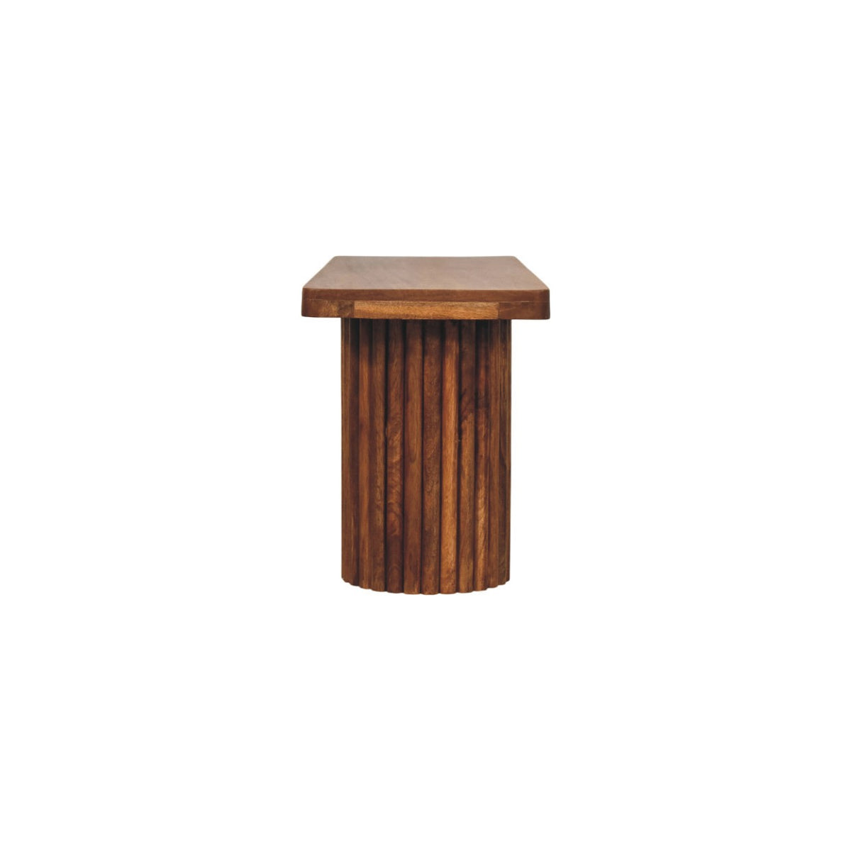Banc à colonnes cannelées en manguier massif – Ambre – vue 8