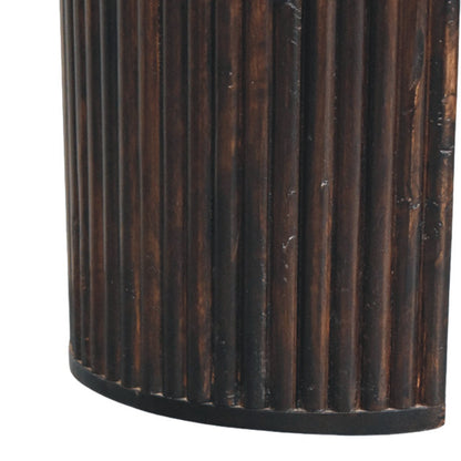 Banc cannelé sculpté à la main aux bords arrondis – Moka – vue 8