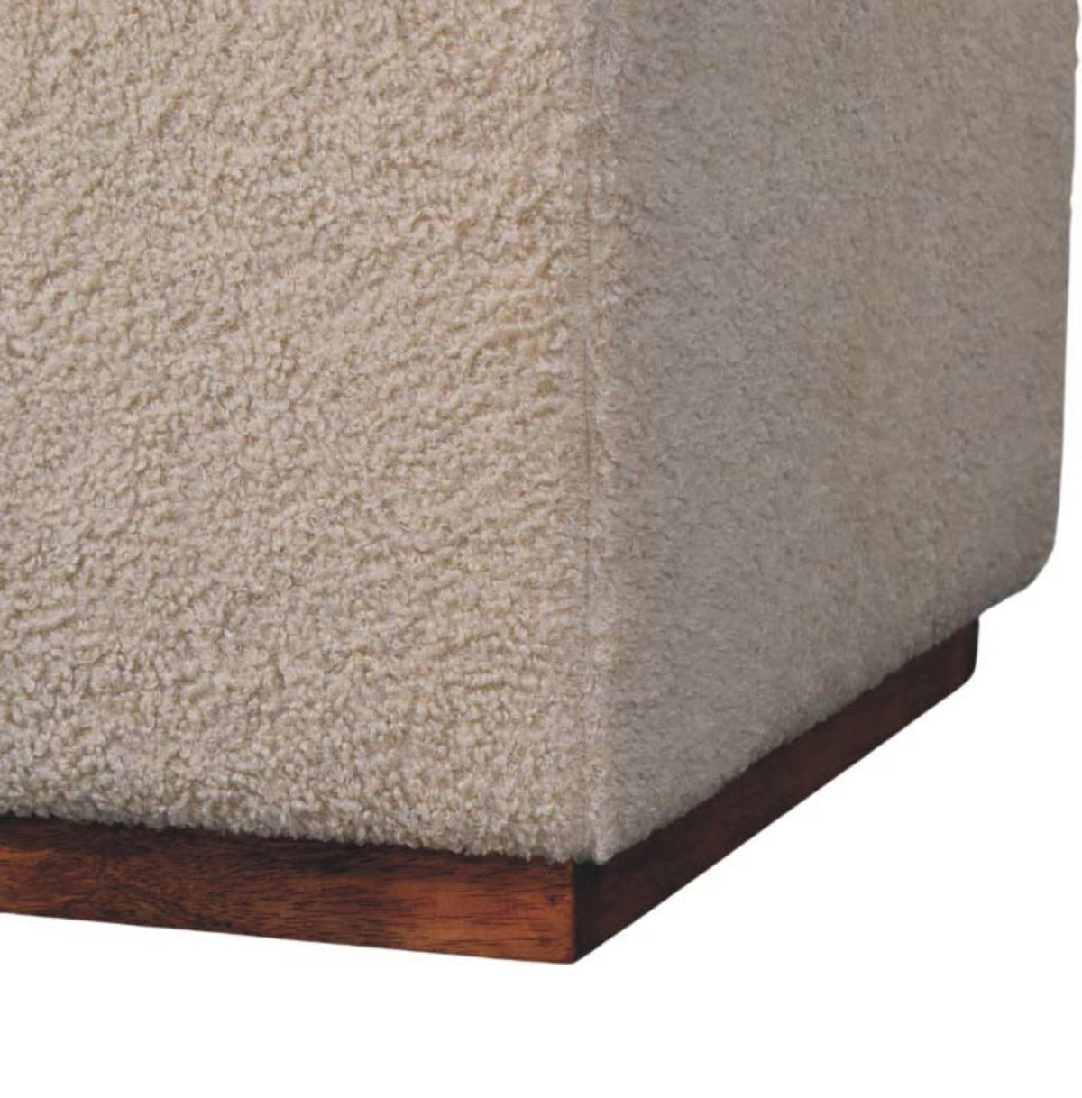 Banc double bouclette à tablette en manguier massif – Caramel miel – vue 8