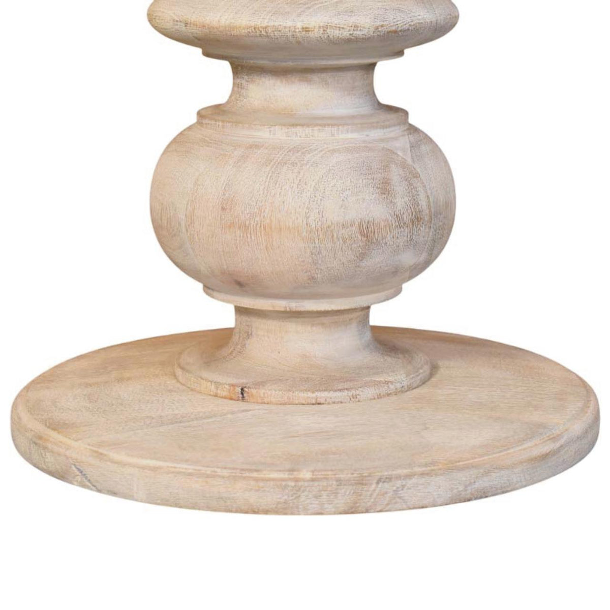 Bout de canapé sculpté à plateau marbre en manguier massif – Naturel – vue 8