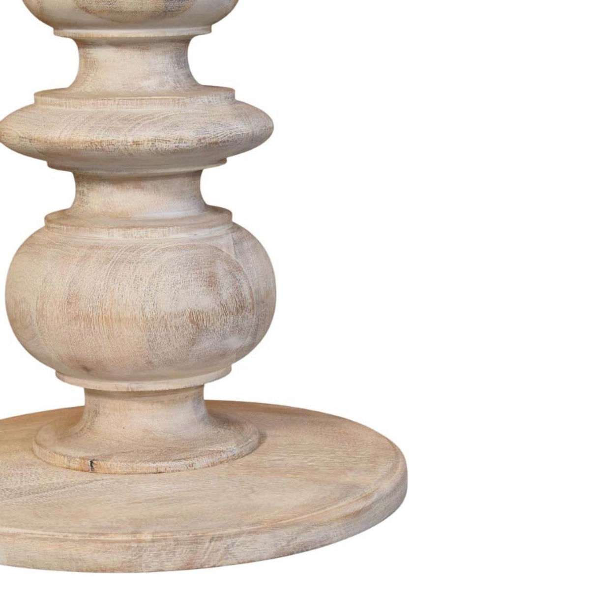 Bout de canapé sculpté à plateau marbre en manguier massif – Naturel – vue 9