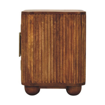 Buffet compact cannelé à pieds boule en manguier massif – Ambre – vue 8