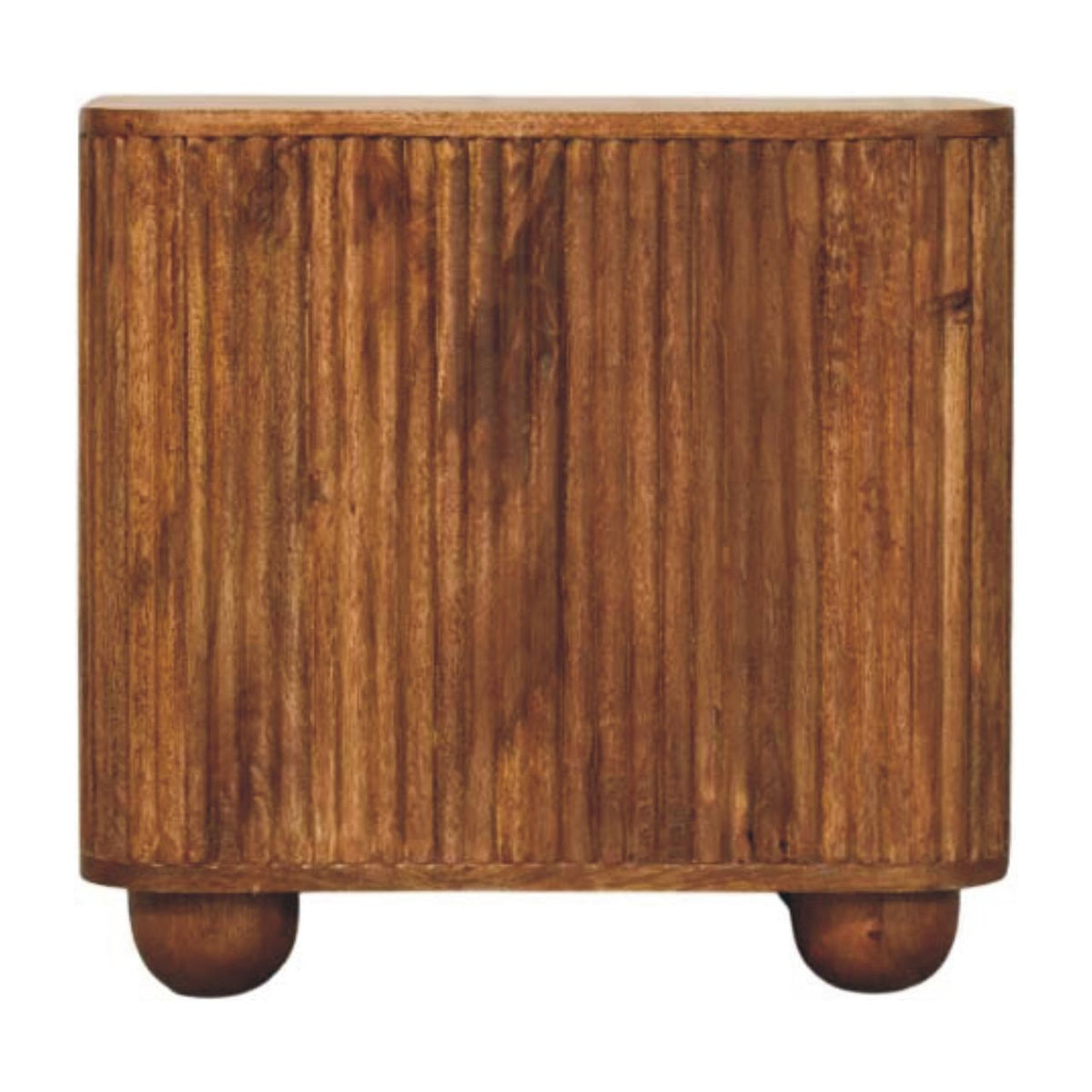 Buffet compact cannelé à pieds boule en manguier massif – Ambre – vue 9