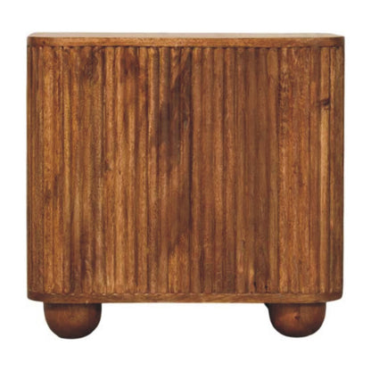 Buffet compact cannelé à pieds boule en manguier massif – Ambre – vue 9