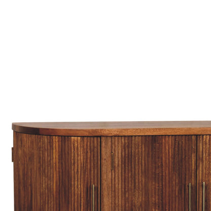 Buffet galbé 4 portes cannelées en manguier massif – Ambre – vue 4