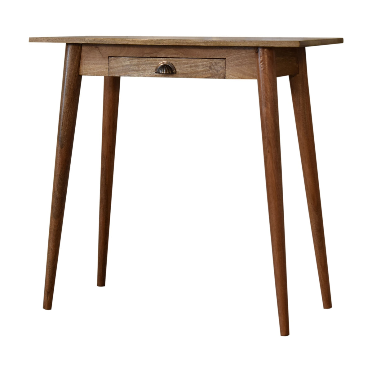 Bureau mini nordique à tiroir en manguier massif – Naturel – vue 3