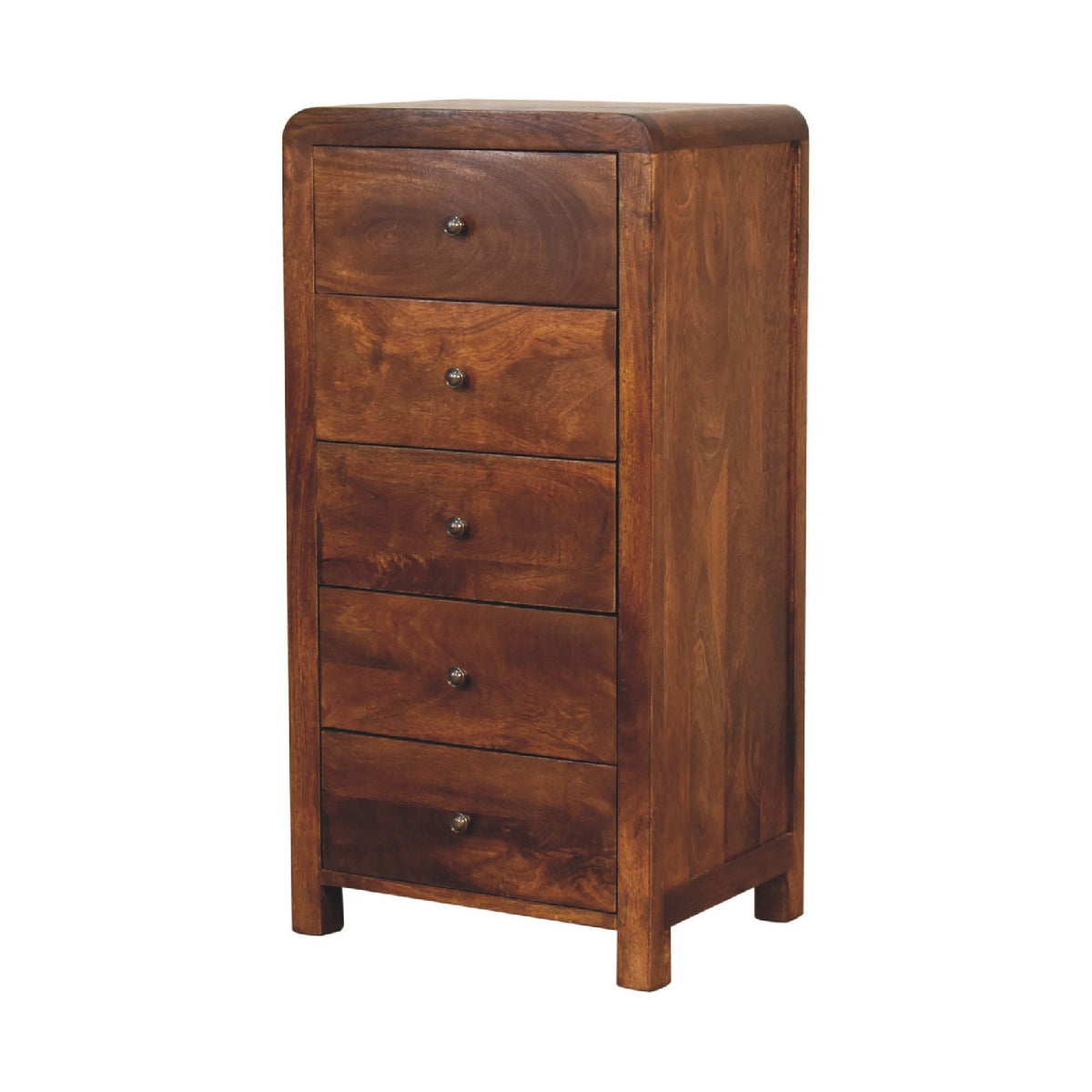 Chiffonnier aux angles adoucis en manguier massif – Châtaigne – vue 3
