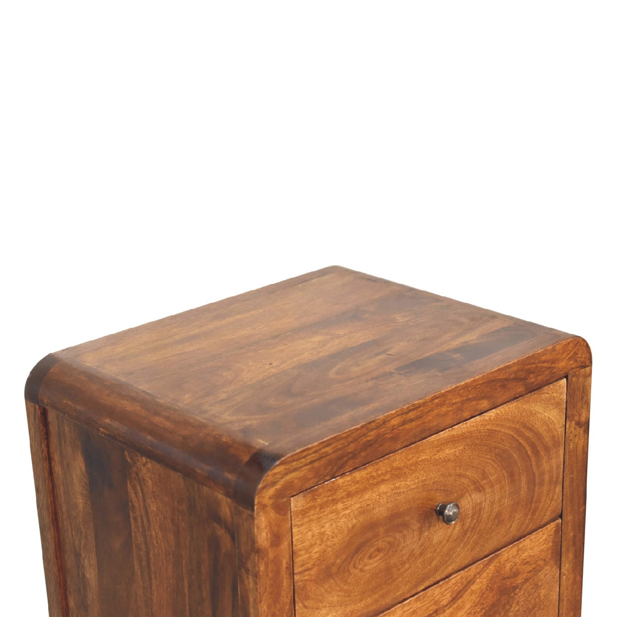 Chiffonnier aux angles adoucis en manguier massif – Châtaigne – vue 6