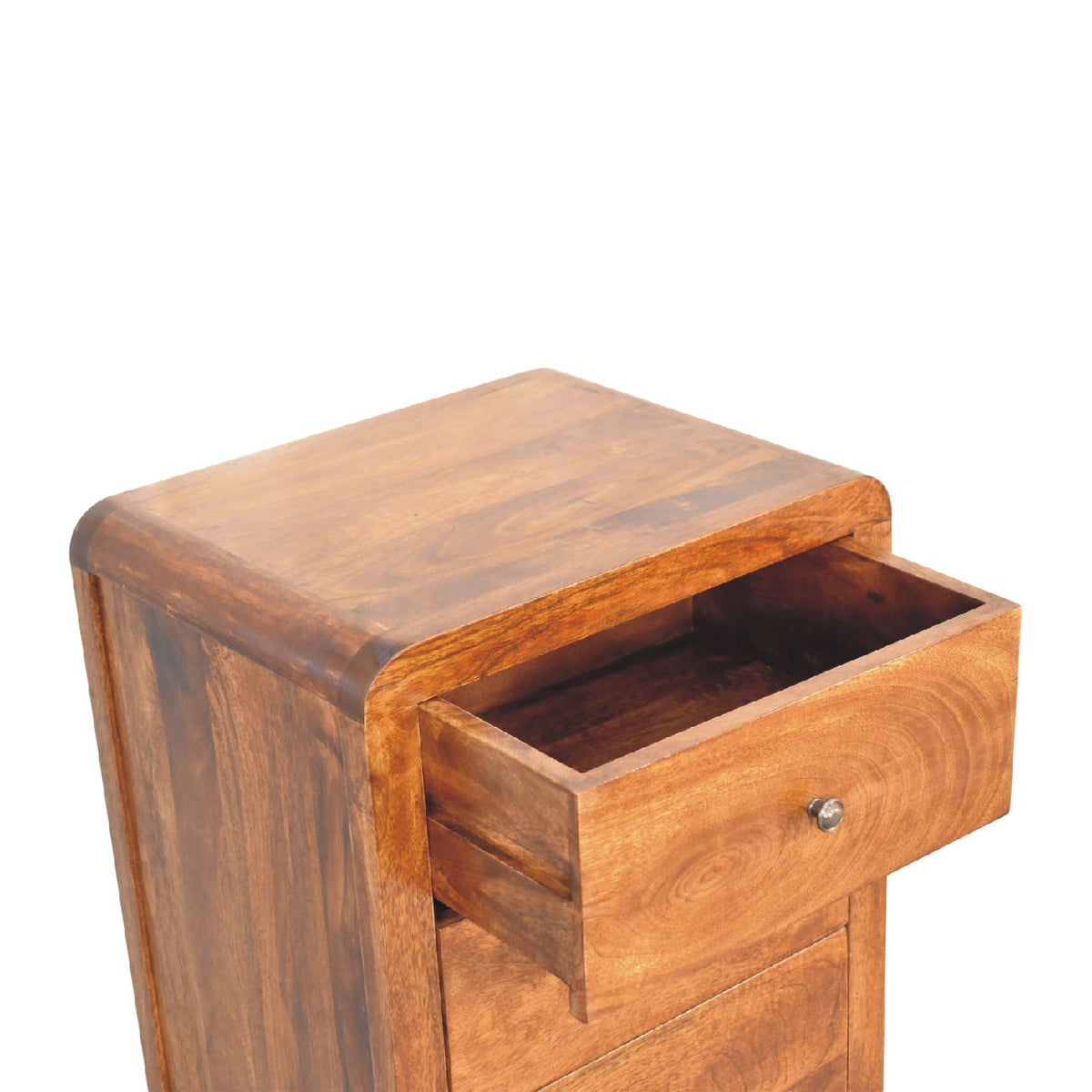 Chiffonnier aux angles adoucis en manguier massif – Châtaigne – vue 7