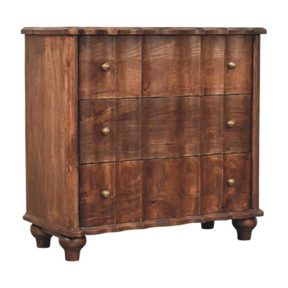 Commode à panneaux en manguier massif – Amande grillée – vue 2