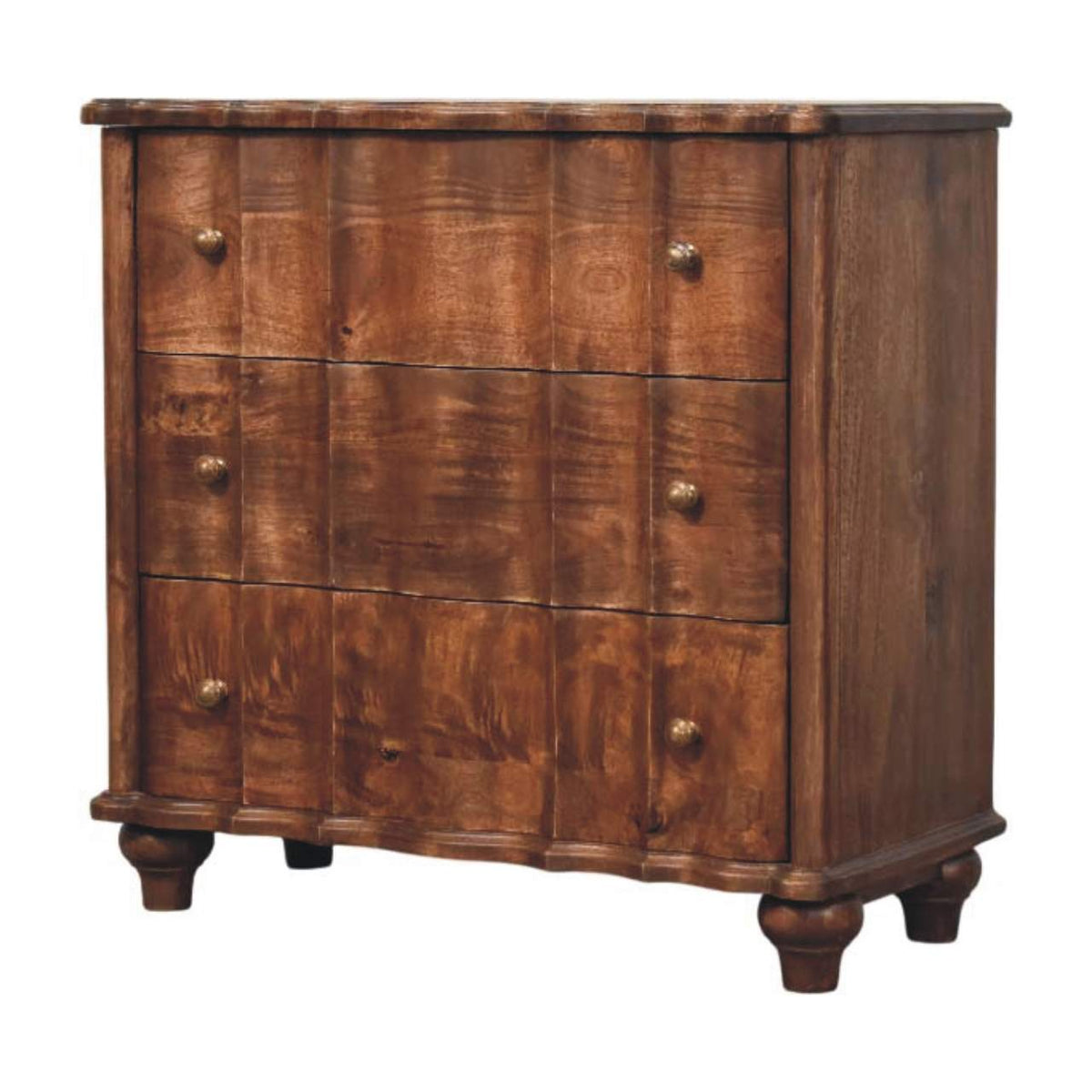 Commode à panneaux en manguier massif – Amande grillée – vue 3