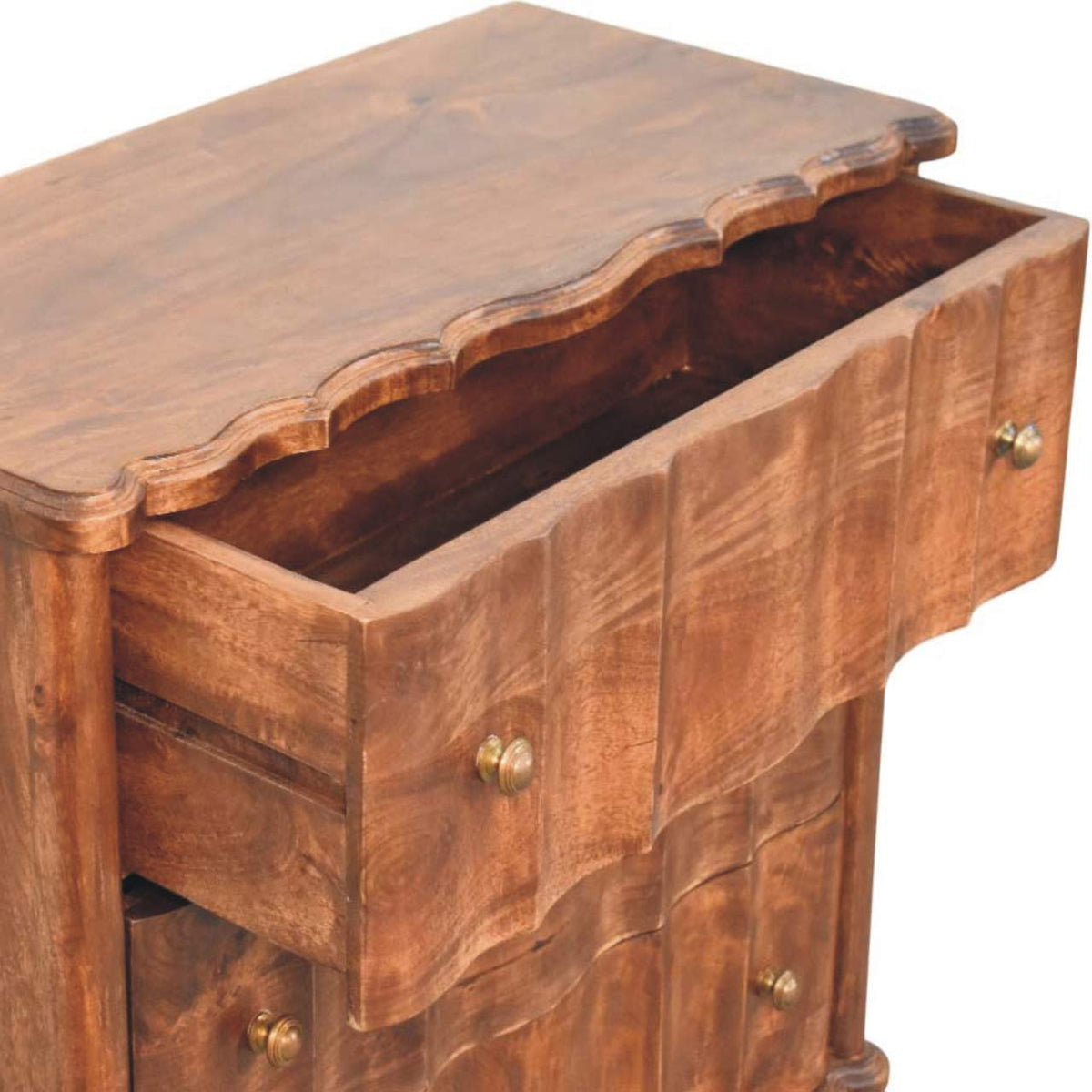 Commode à panneaux en manguier massif – Amande grillée – vue 6