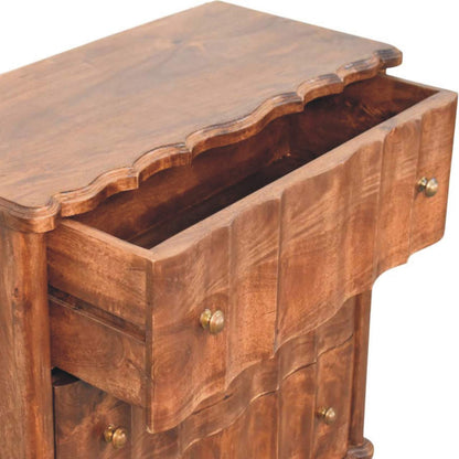 Commode à panneaux en manguier massif – Amande grillée – vue 6