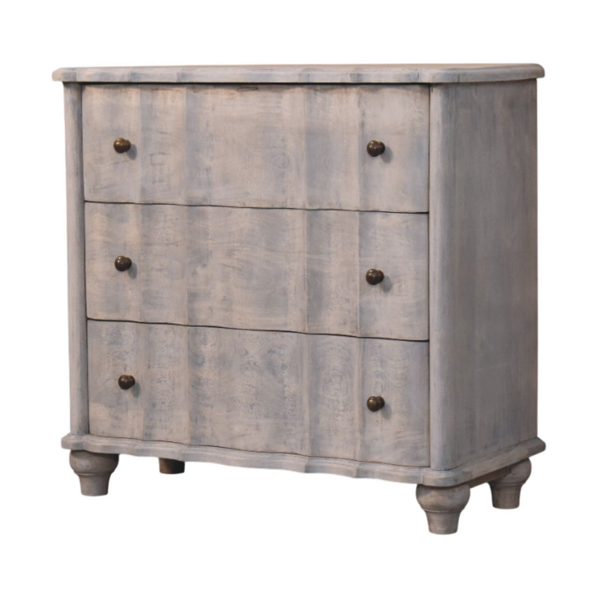 Commode à pieds galbés en manguier massif – Délavé vintage – vue 2