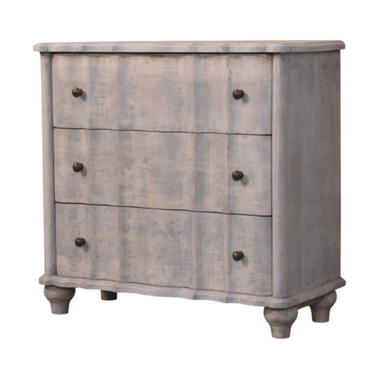Commode à pieds galbés en manguier massif – Délavé vintage – vue 2