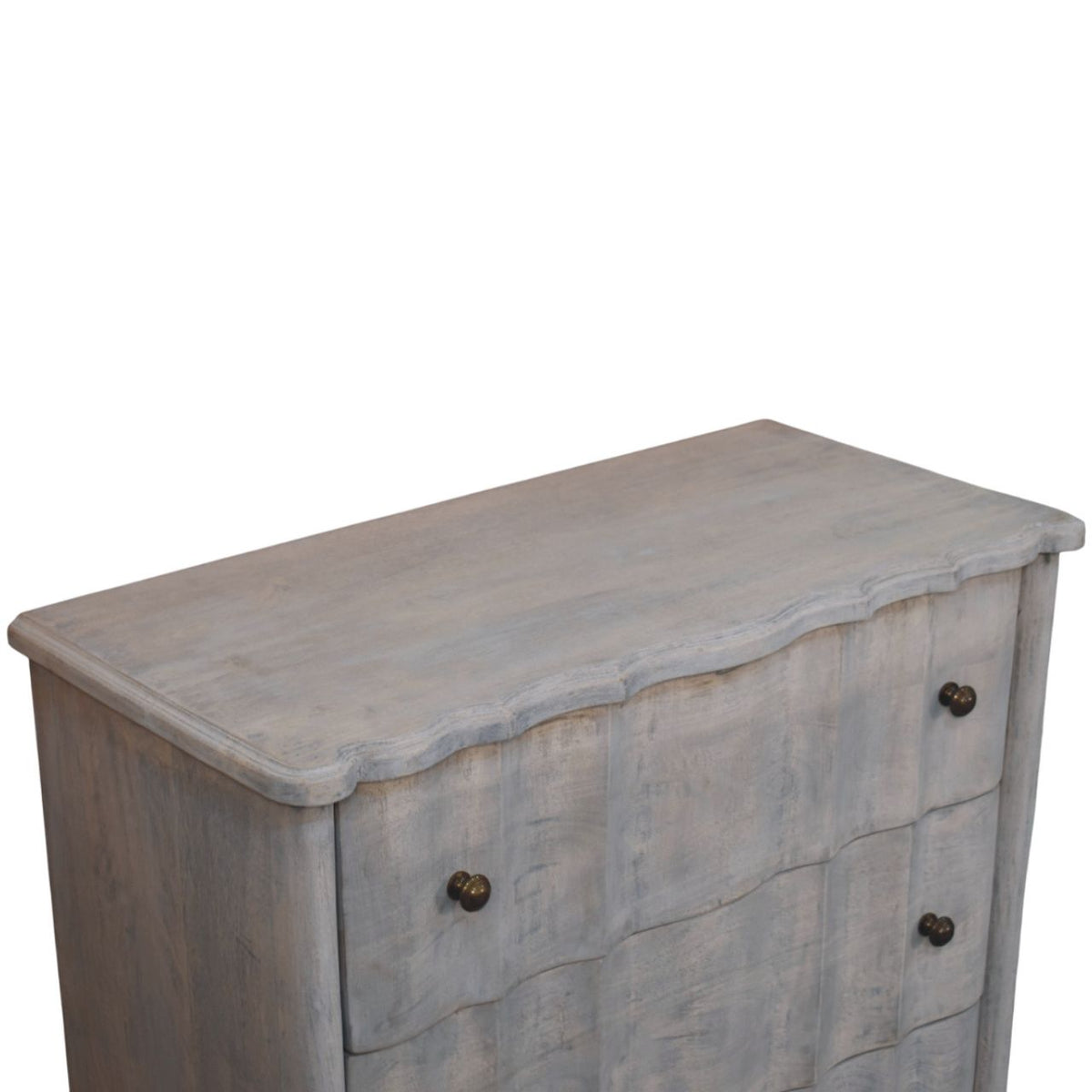 Commode à pieds galbés en manguier massif – Délavé vintage – vue 5