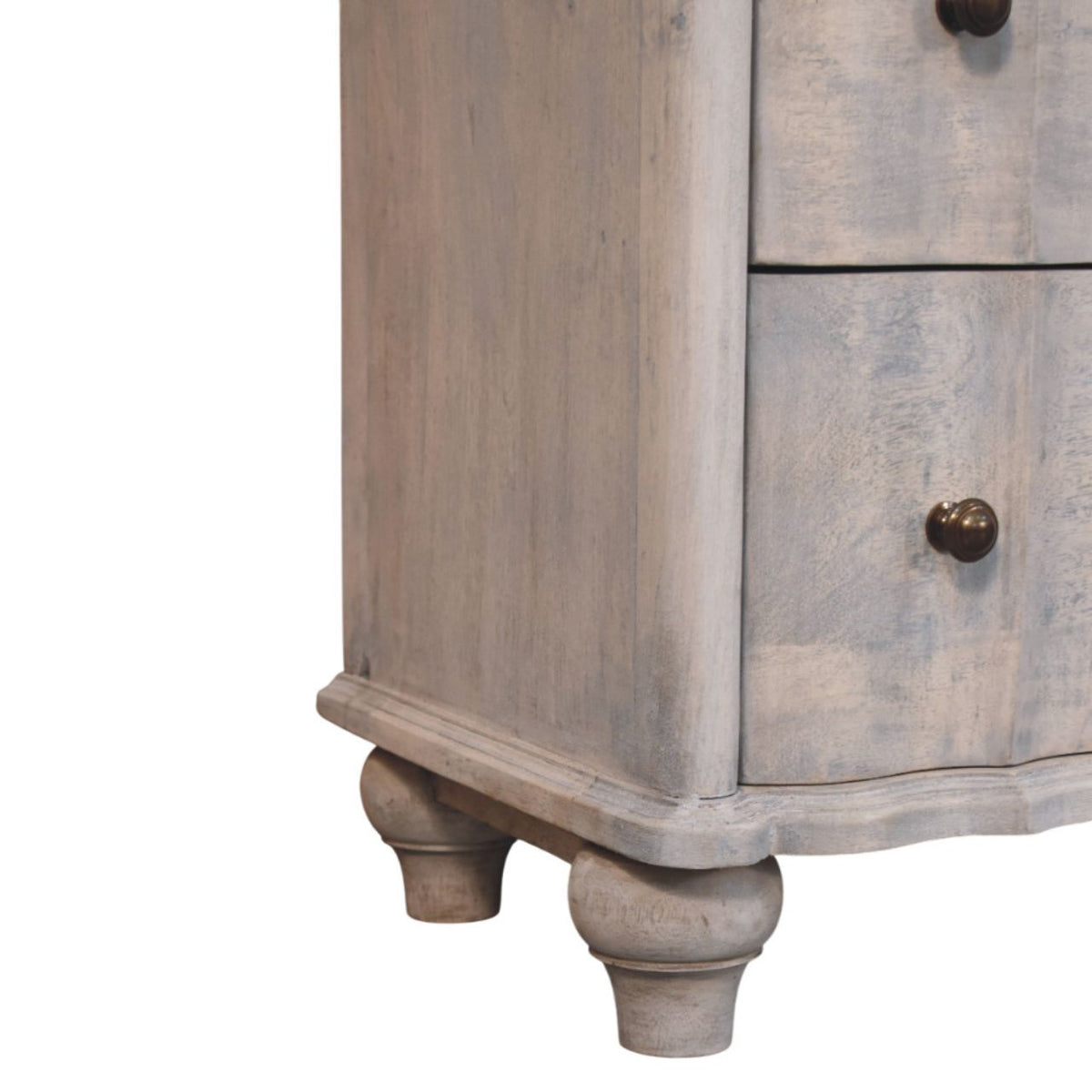 Commode à pieds galbés en manguier massif – Délavé vintage – vue 7