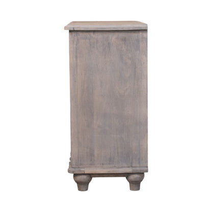 Commode à pieds galbés en manguier massif – Délavé vintage – vue 8