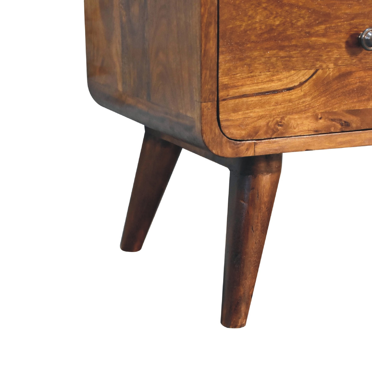 Commode arrondie 2+3 tiroirs en manguier massif – Châtaigne – vue 8