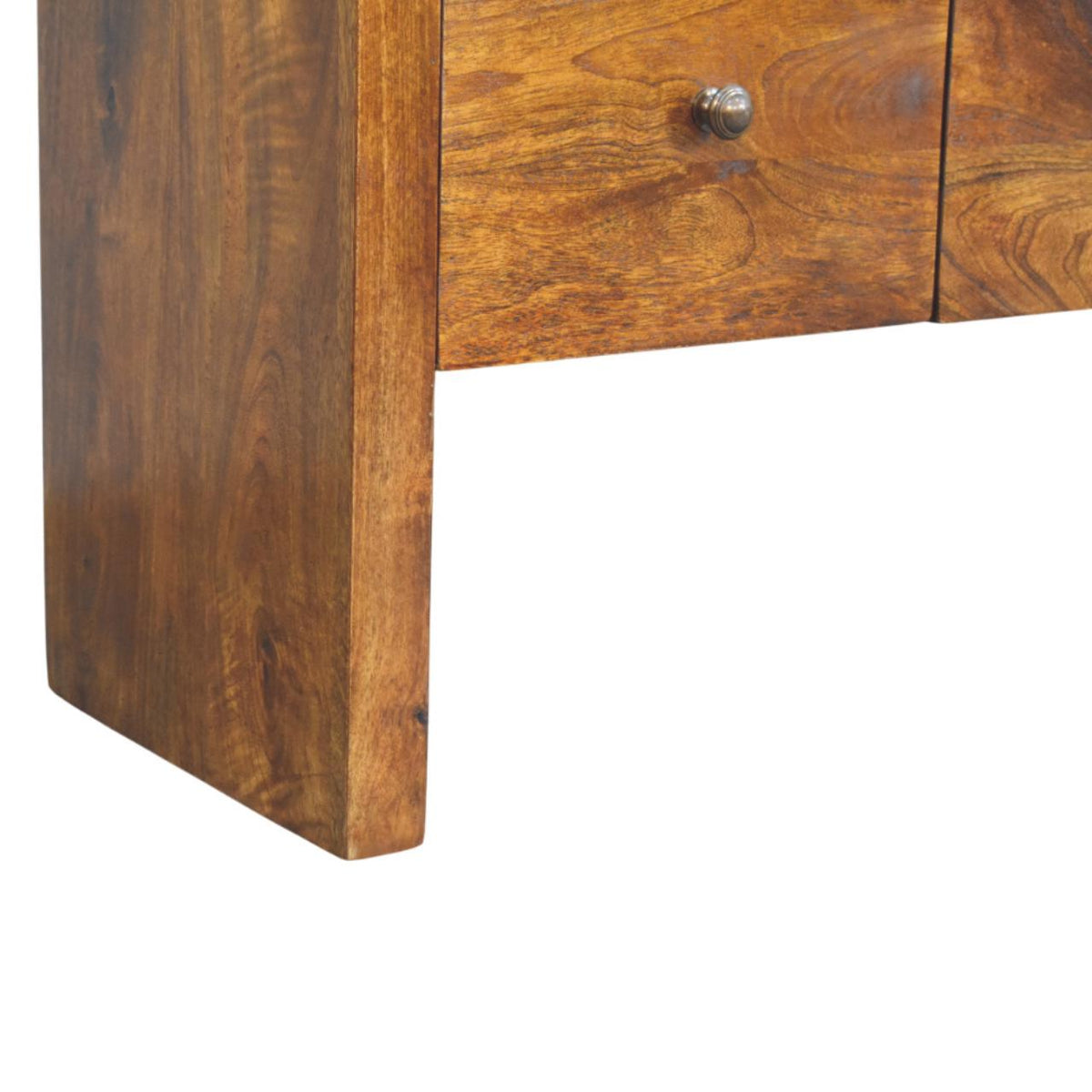 Commode arrondie 3 + 3 tiroirs en manguier massif – Châtaigne – vue 7