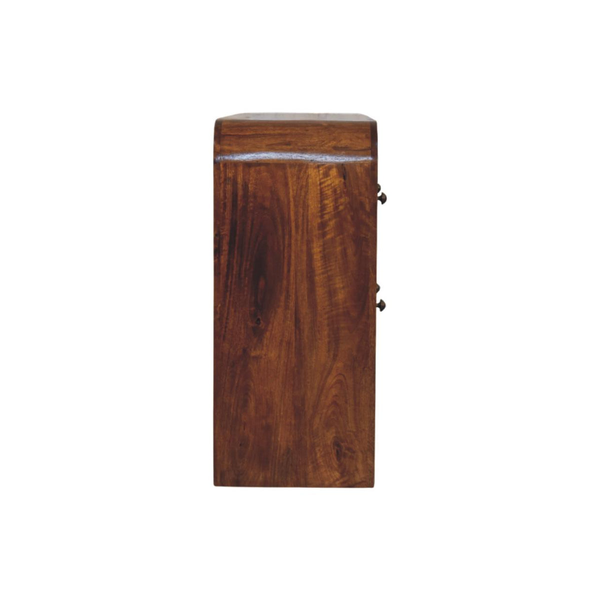 Commode arrondie 3 + 3 tiroirs en manguier massif – Châtaigne – vue 8