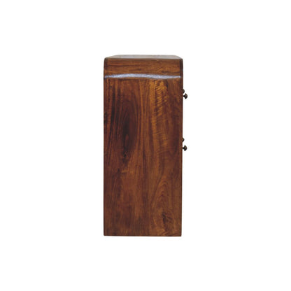 Commode arrondie 3 + 3 tiroirs en manguier massif – Châtaigne – vue 8