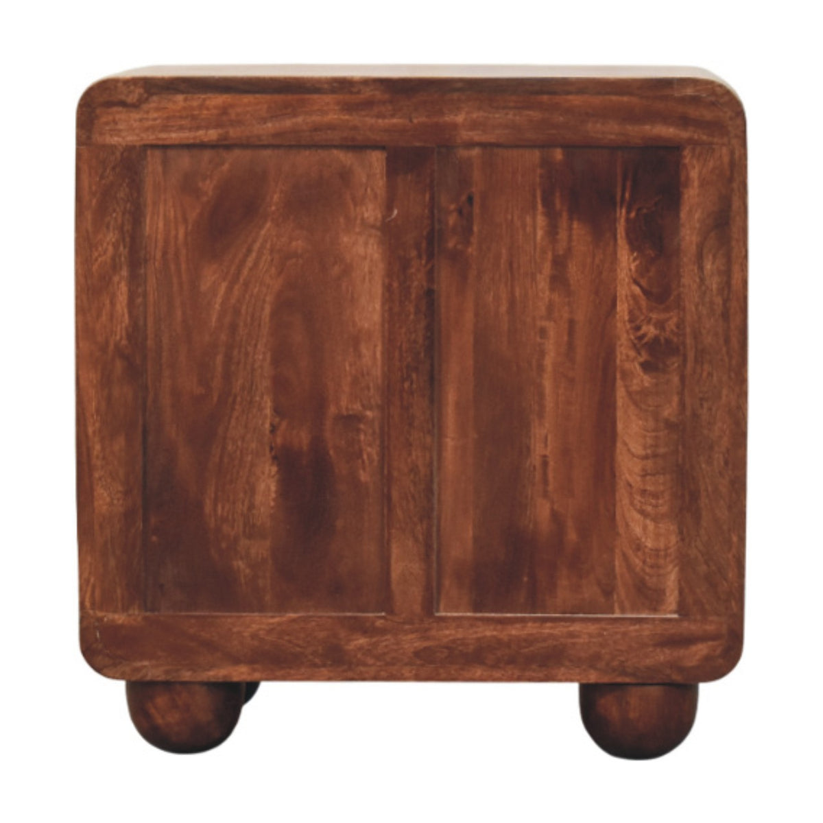 Commode arrondie à 3 tiroirs en manguier massif – Brun rouge – vue 8
