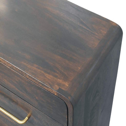 Commode arrondie à 6 tiroirs en manguier massif – Moka – vue 5