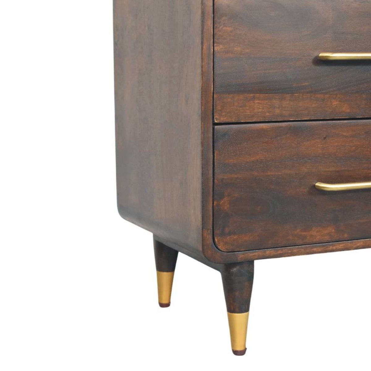 Commode arrondie à 6 tiroirs en manguier massif – Moka – vue 7