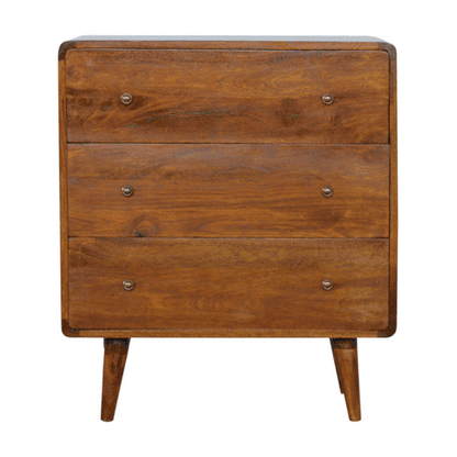 Commode arrondie pieds nordiques en manguier massif – Châtaigne – vue 11