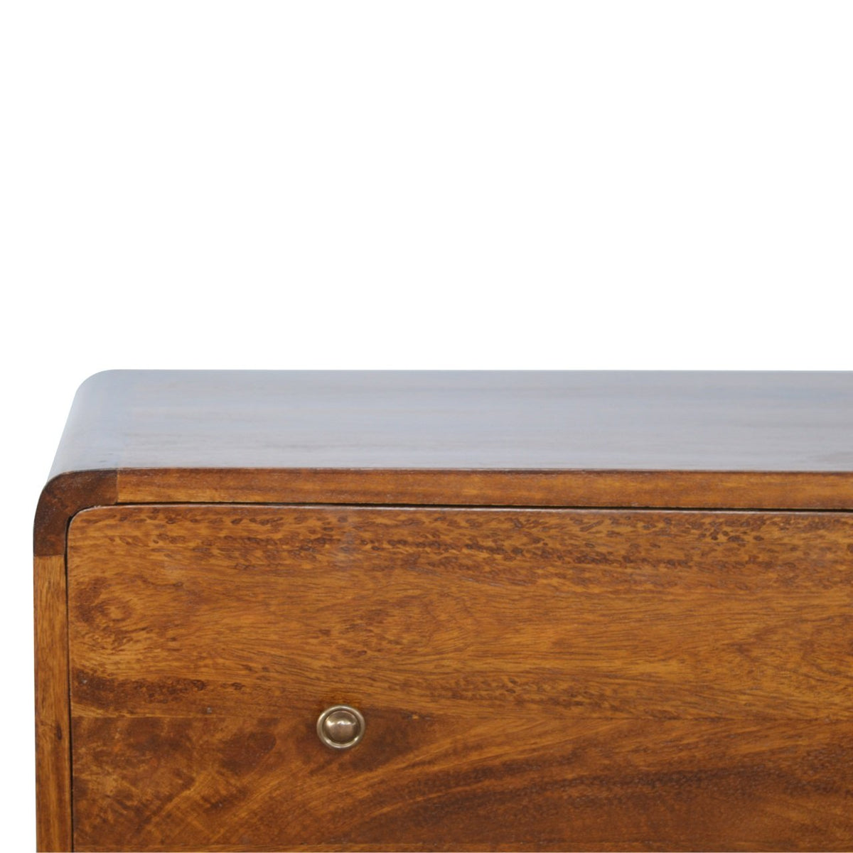 Commode arrondie pieds nordiques en manguier massif – Châtaigne – vue 4