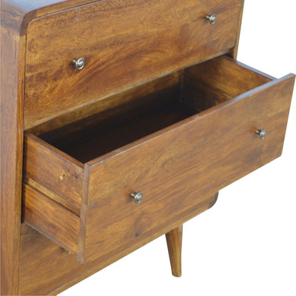 Commode arrondie pieds nordiques en manguier massif – Châtaigne – vue 6