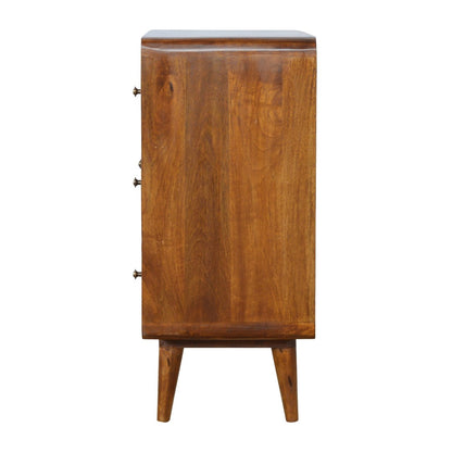 Commode arrondie pieds nordiques en manguier massif – Châtaigne – vue 7