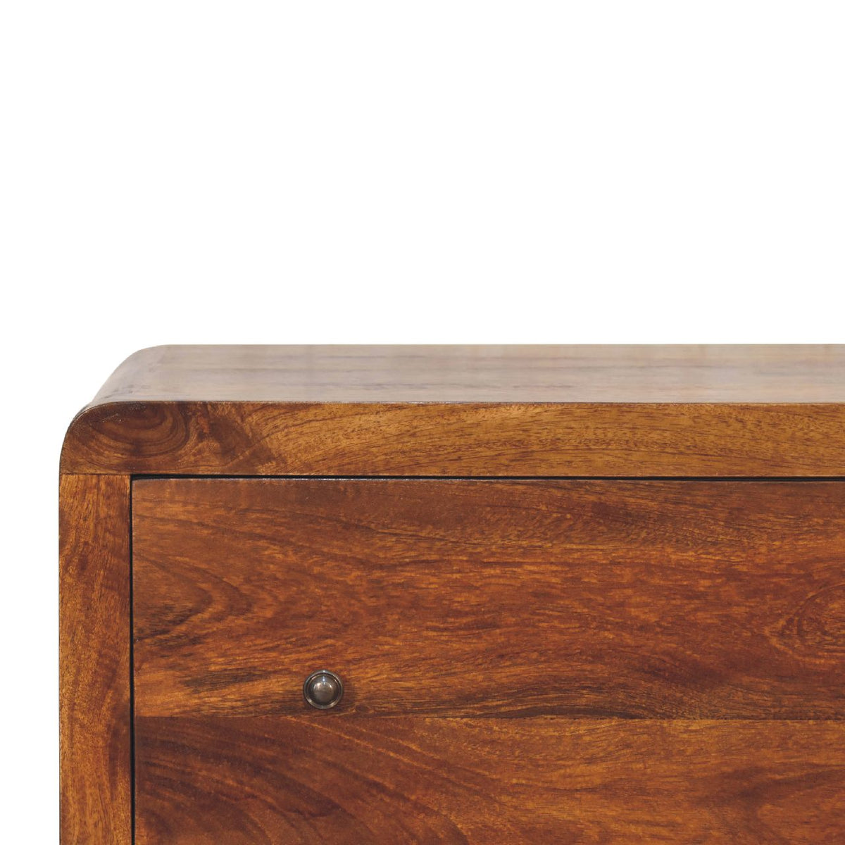 Commode aux angles arrondis en manguier massif – Châtaigne – vue 5