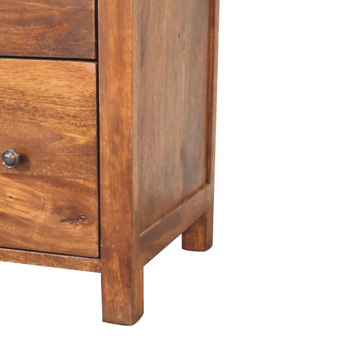Commode aux angles arrondis en manguier massif – Châtaigne – vue 8