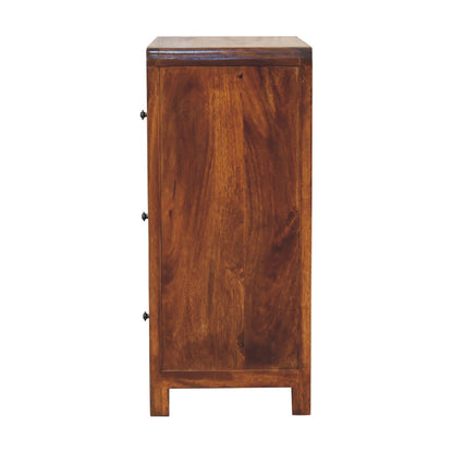 Commode aux angles arrondis en manguier massif – Châtaigne – vue 9